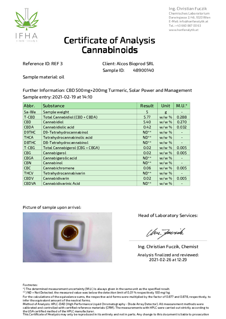 thumbnail of Full Extract de canepa CBD 500 mg si 200 mg Turmeric