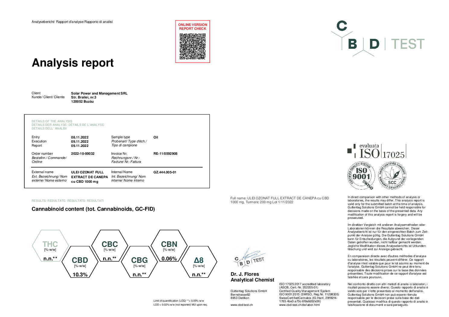 thumbnail of ULEI OZONAT FULL EXTRACT DE CANEPA cu CBD 1000 mg