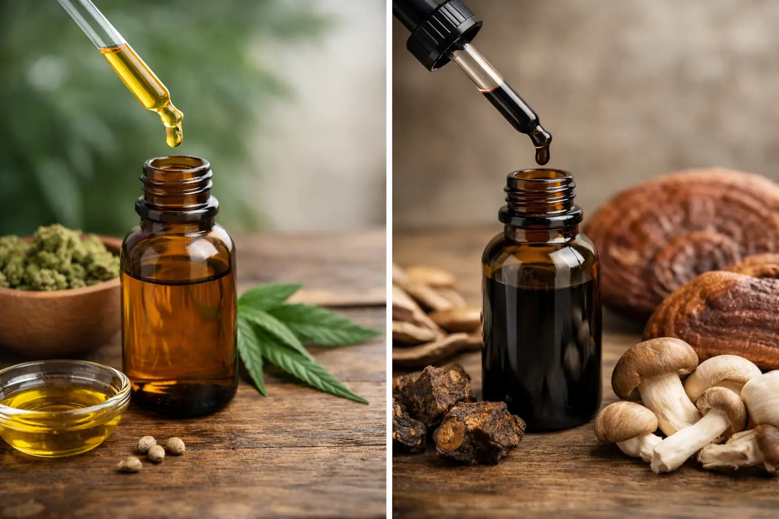 CBD oil vs mushroom tincture: ce alegi?